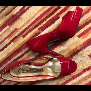 Red pump shoe 4.5 inch heel